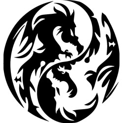 STICKERS DRAGON YIN YANG...