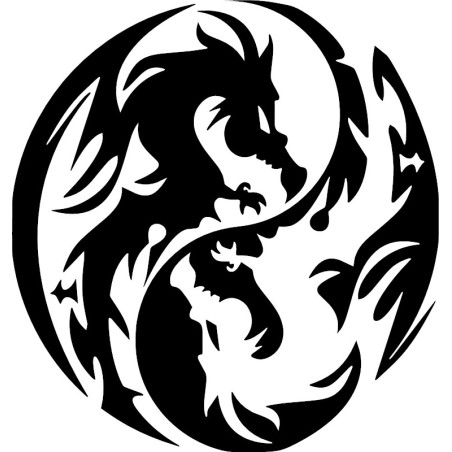 STICKERS DRAGON YIN YANG TRIBAL