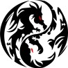 STICKERS DRAGON YIN YANG TRIBAL