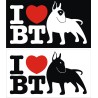 Stickers autocollant Aime bull terrier