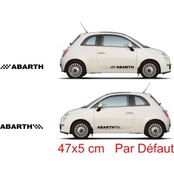 2 STICKERS AUTOCOLLANT ABARTH DAMIER