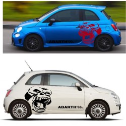 2 STICKERS AUTOCOLLANT ABARTH GORILLE