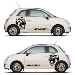 2 STICKERS AUTOCOLLANT ABARTH GORILLE