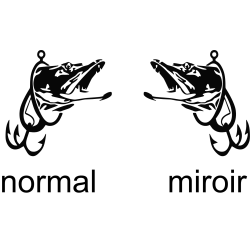 Stickers Autocollant pêche trident leurre brochet