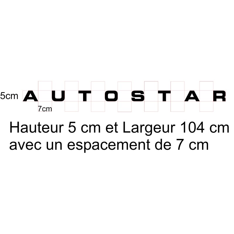 Stickers autocollant Autostar grande largeur lettrage