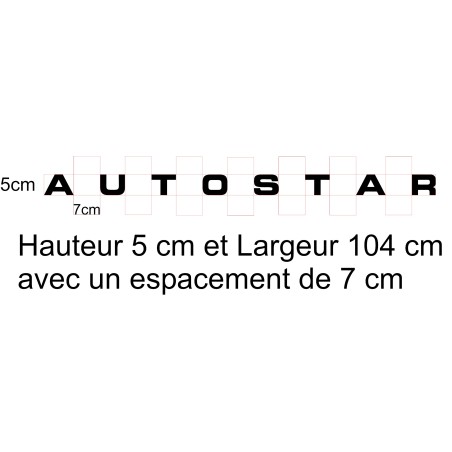 Stickers autocollant Autostar grande largeur lettrage