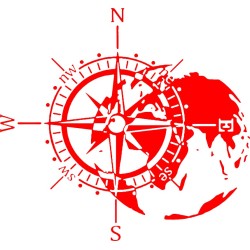 Adhésif Camping Car rose des vents Planet