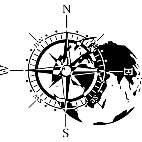 Adhésif Camping Car rose des vents Planet